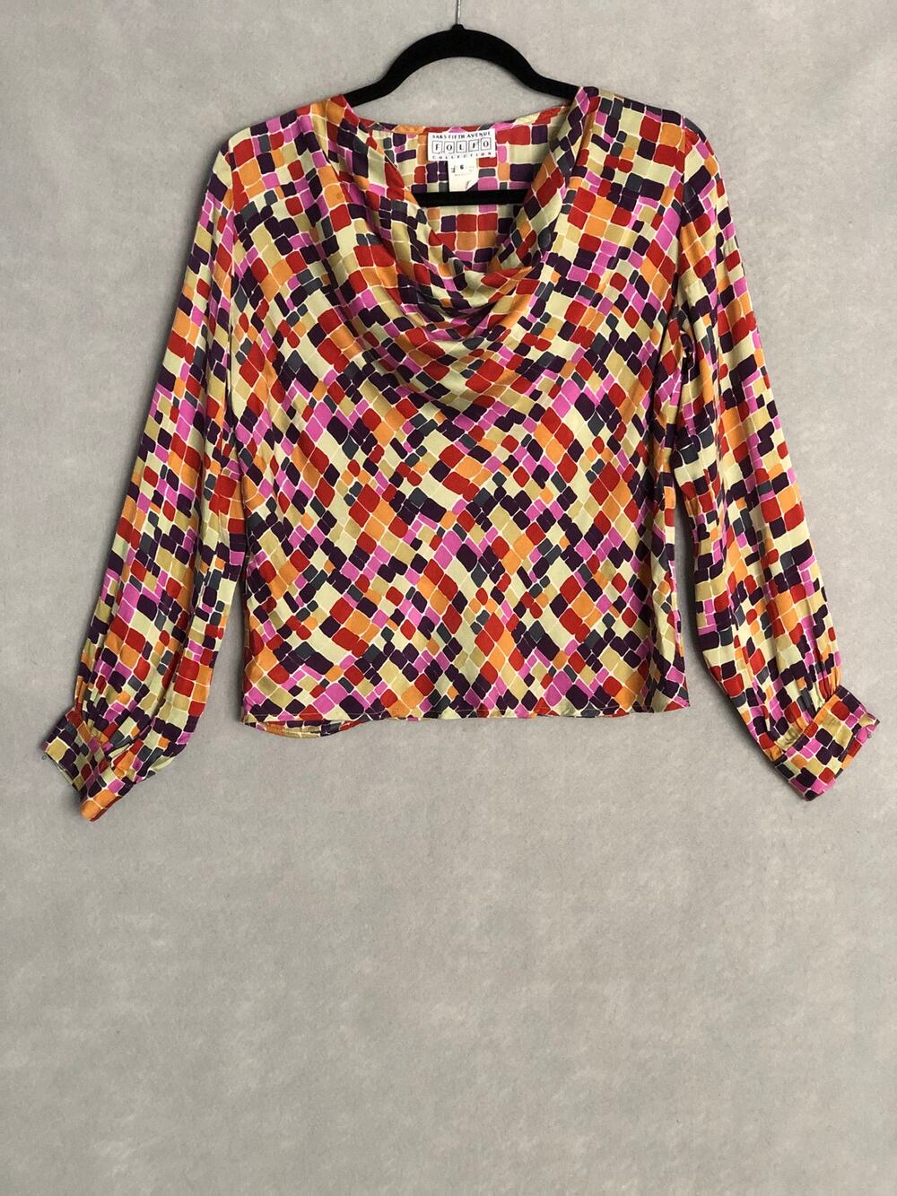 Saks Fifth Avenue Folio Collection Top Silk Pull-On Women's Size 6